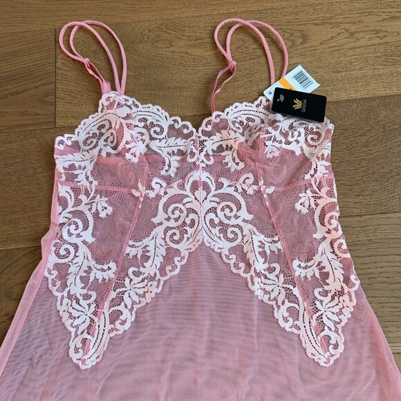 Women's Wacoal Instant Icon Chemise Nightie Lingerie Lace Sheer Pink Size S - Picture 7 of 7